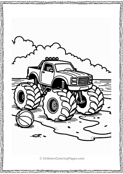 Monster Jam Truck At The Beach Free PDF Printable