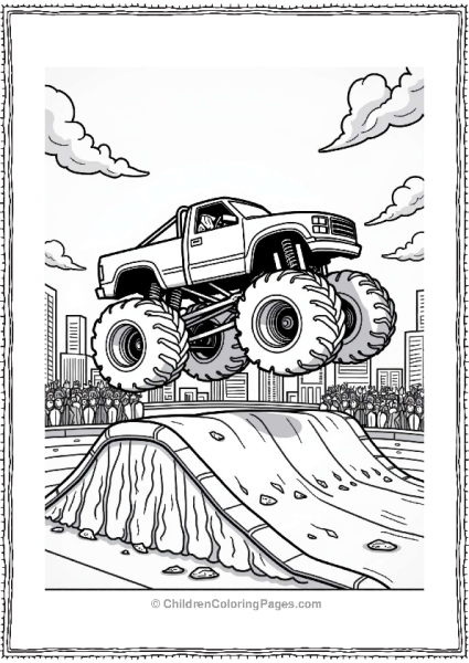Monster Jam Truck Jumping Over Ramp Free PDF Printable