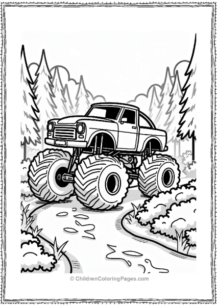 Monster Jam Truck On A Forest Trail Free PDF Printable