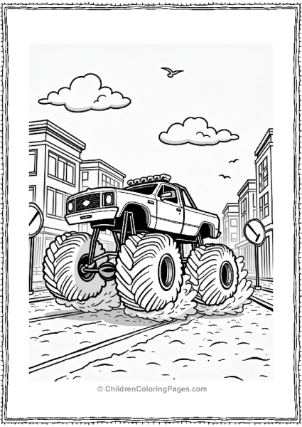 Monster Jam Truck Racing In The City Free PDF Printable
