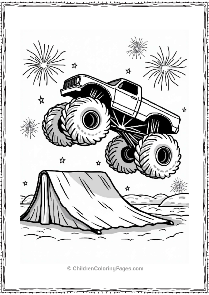 Monster Jam Truck Stunt Show With Fireworks Free PDF Printable