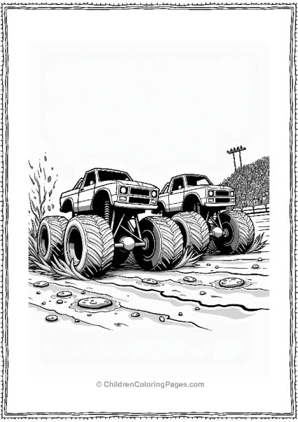 Monster Jam Trucks Racing Through Mud Free PDF Printable