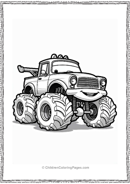 Monster Race Car Coloring Page Free PDF Printable