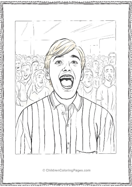 Mr Beast In Front Of A Crowd With Big Smile Free PDF Printable