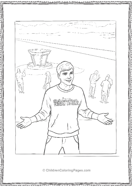 Mr Beast In Group Of People Near Building Free PDF Printable