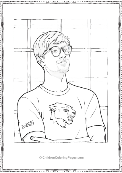 Mr Beast With Glasses And Logo Shirt Free PDF Printable