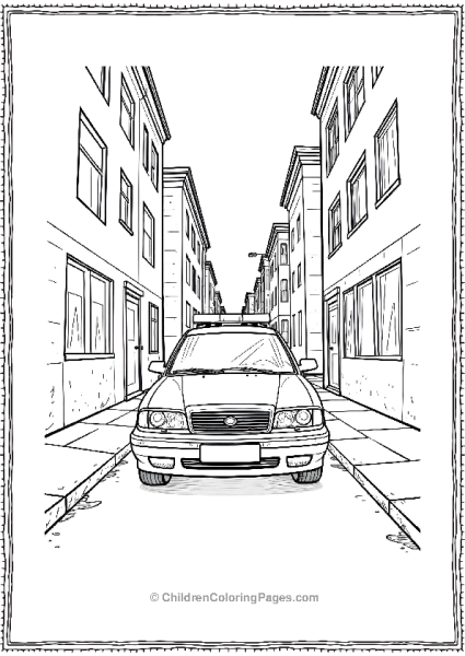 Narrow Alley Chase Scene With Police Car Barel Free PDF Printable