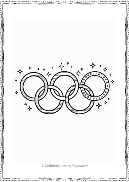Olympic Rings With Patterns And Stars Free PDF Printable
