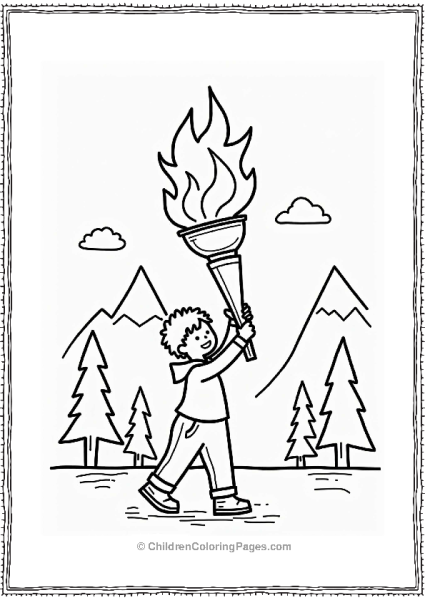 Olympic Torch Relay Illustration Free PDF Printable
