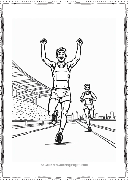 Olympics Athlete Celebrating Relay Victory Free PDF Printable