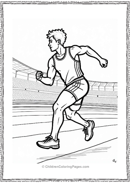 Olympics Athlete Passing Baton In Race Free PDF Printable
