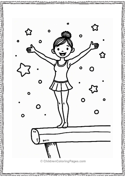 Olympics Gymnast On The Balance Beam Free PDF Printable