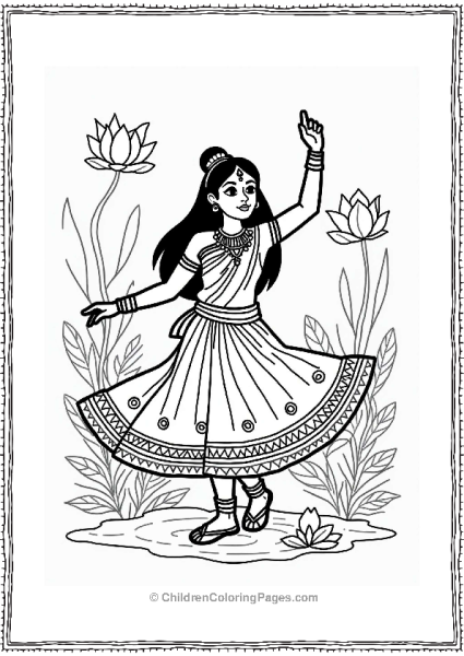 Olympics Indian Athlete Performing Traditional Dance Free PDF Printable