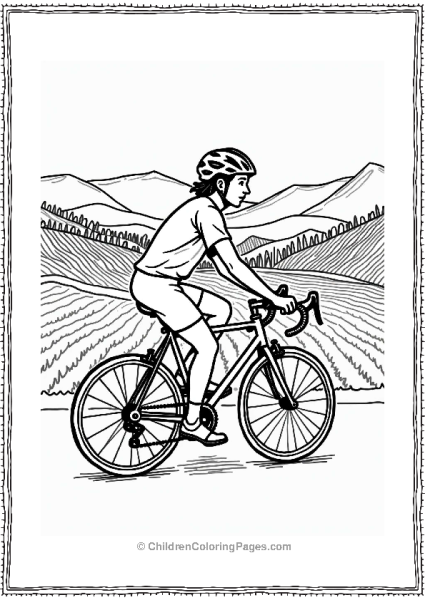 Olympics Italian Cyclist In Rolling Hills Free PDF Printable
