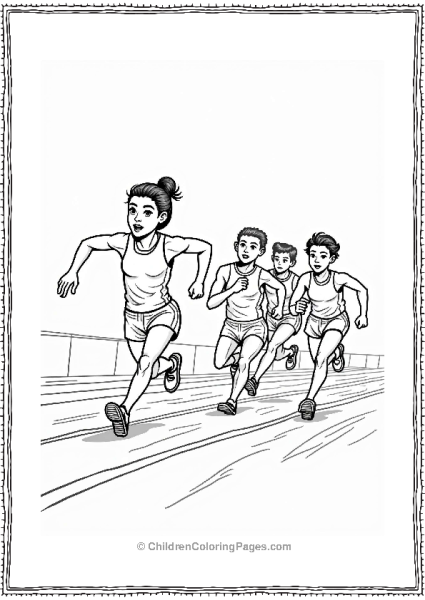 Olympics Relay Race Athletes Passing The Baton Free PDF Printable