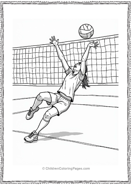 Olympics Seated Volleyball Player Diving For The Ball Free PDF Printable
