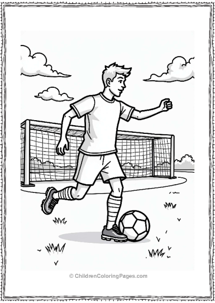 Olympics Soccer Player Kicking A Ball Free PDF Printable