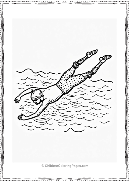 Olympics Swimmer With Prosthetic Leg Diving Free PDF Printable