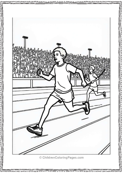 Olympics Visually Impaired Runner Racing To Finish Line Free PDF Printable