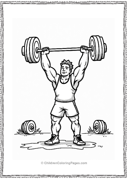 Olympics Weightlifter Lifting Barbell Free PDF Printable