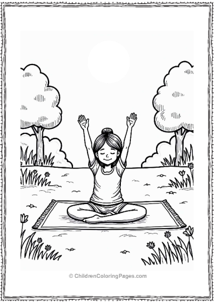 Olympics Yoga Girl In A Peaceful Park Free PDF Printable