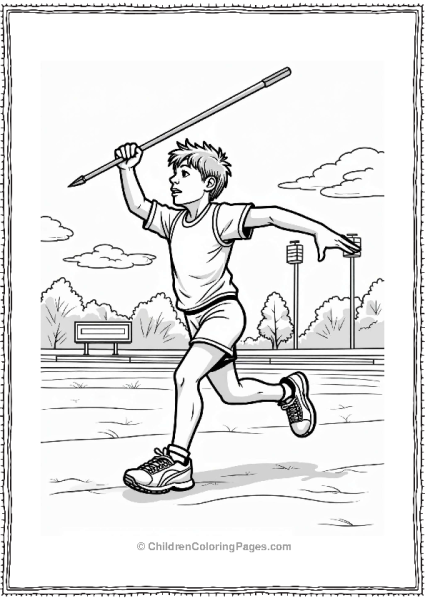 Olympics Young Athlete Throwing Javelin Free PDF Printable