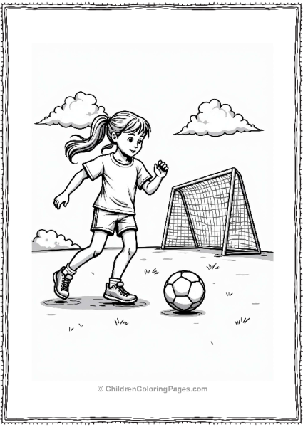 Olympics Young Girl Practicing Soccer Free PDF Printable