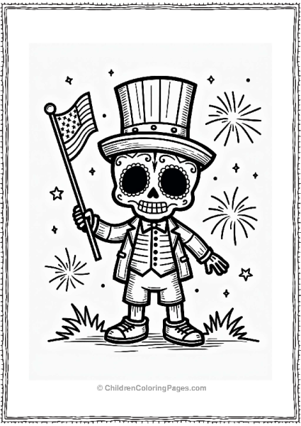 Patriotic Sugar Skull Celebration Free PDF Printable