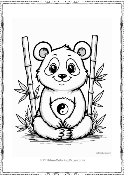Peaceful Panda With Yin Yang Symbol Free PDF Printable