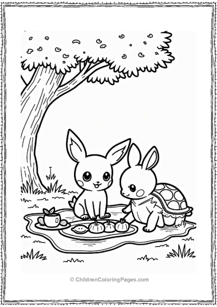 Pichu And Friends Picnic Under A Tree Free PDF Printable