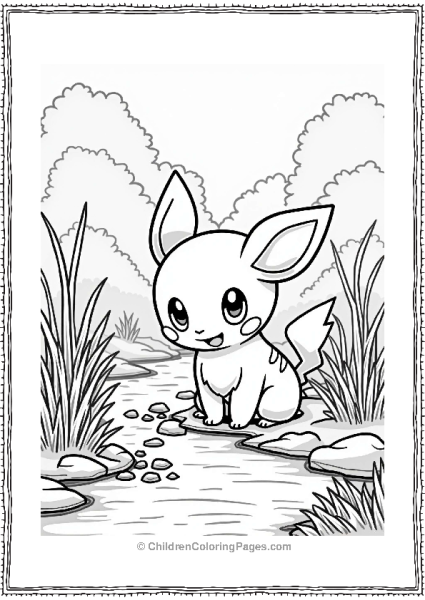 Pichu By A Sparkling Stream Free PDF Printable