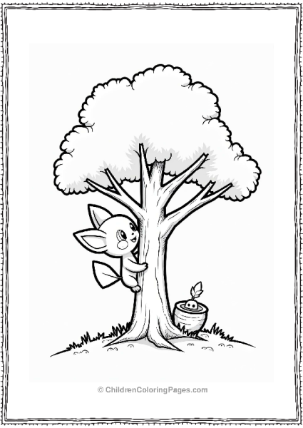 Pichu Climbing A Tree Free PDF Printable