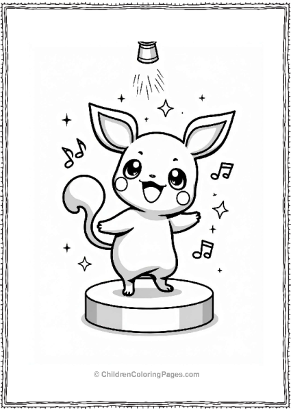 Pichu Dancing On Stage Free PDF Printable