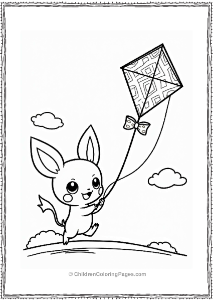 Pichu Flying A Kite Free PDF Printable