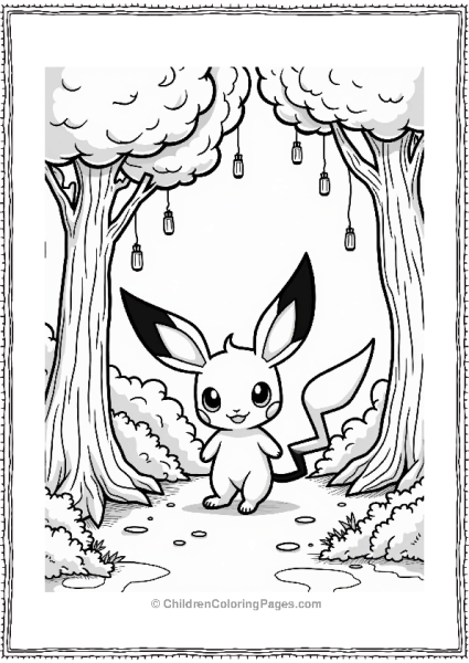 Pichu In A Magical Forest Free PDF Printable