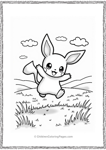 Pichu In A Sunny Meadow Free PDF Printable