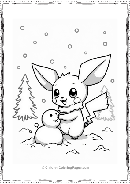Pichu Playing In The Snow Free PDF Printable