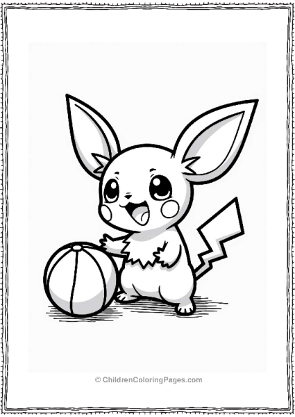Pichu Playing With A Beach Ball Free PDF Printable