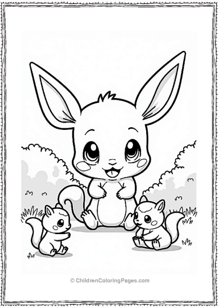 Pichu Playing With Squirrels In The Park Free PDF Printable