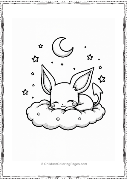 Pichu Sleeping On A Cloud Free PDF Printable