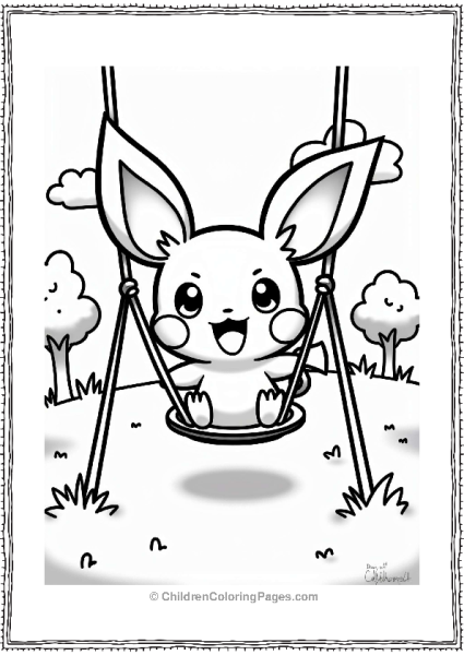 Pichu Swinging In The Park Free PDF Printable