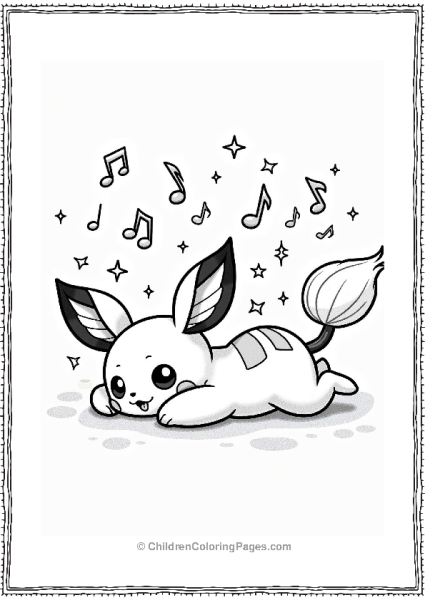 Pichu With Dreamy Music Notes Free PDF Printable