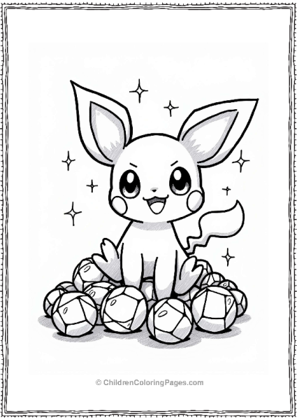 Pichu With Glittering Gems Free PDF Printable