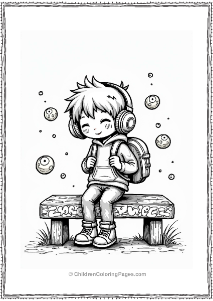 Playful Character With Graffiti Bubbles Free PDF Printable