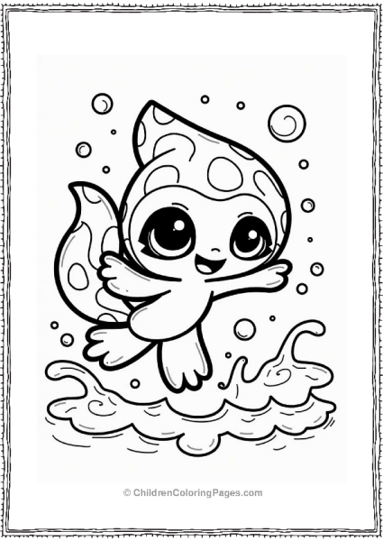 Playful Inkling Squid Among Colorful Ink Splashes Free PDF Printable