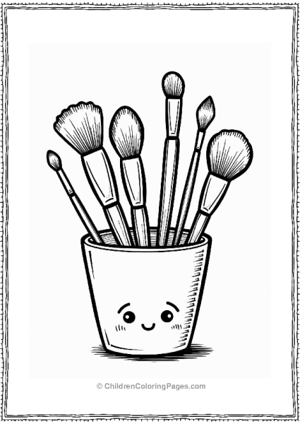 Playful Makeup Brush Holder Free PDF Printable