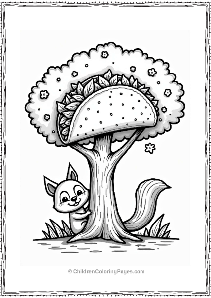 Playful Squirrel And Taco Tree Free PDF Printable
