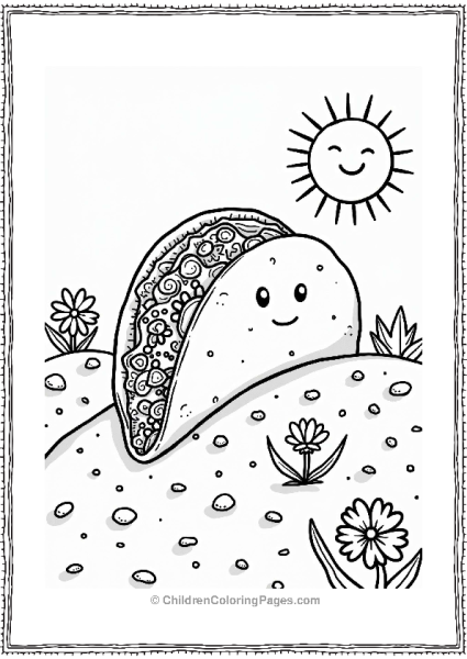 Playful Taco Rolling Down A Hill Free PDF Printable