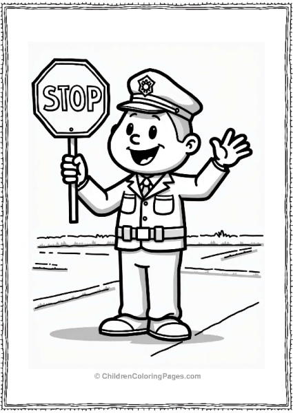 Police 1950s Traffic Cop Directing Traffic Free PDF Printable