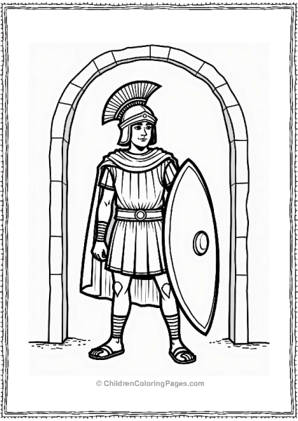 Police Ancient Roman Guard With Shield Free PDF Printable